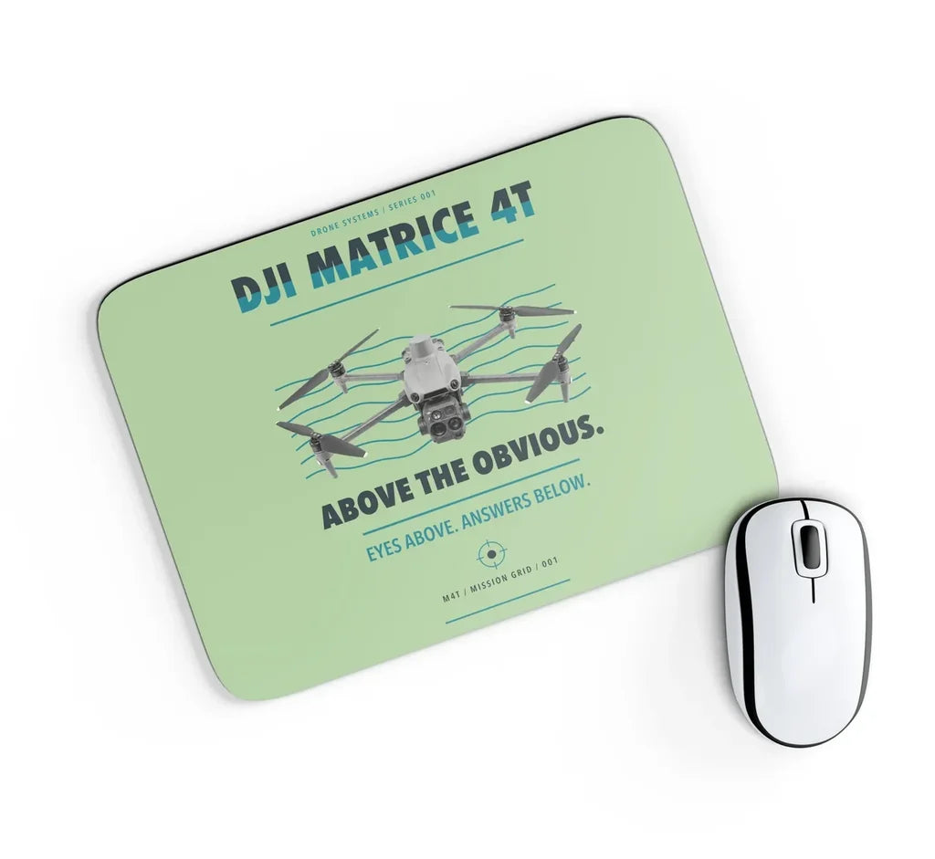 DJI Matrice 4T design on light green rectangle mouse pad