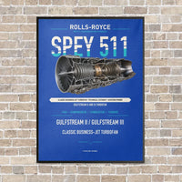 Thumbnail for SPEY 511 vertical canvas print - framed - blue background