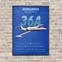 Thumbnail for Bombardier Learjet 36A vertical canvas print - framed - blue background