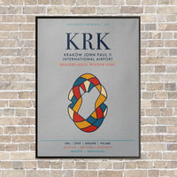 Thumbnail for Kraków John Paul II International Airport KRK vertical canvas print - framed - light gray background