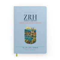 Thumbnail for Zurich Airport (ZRH) design on light blue notebook