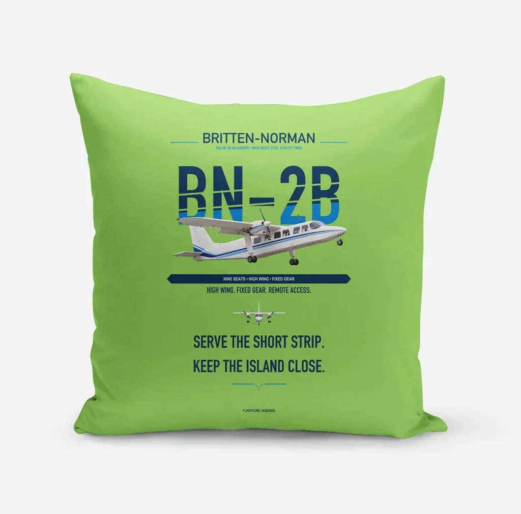 Britten-Norman BN-2B-26 Islander design on light green pillow