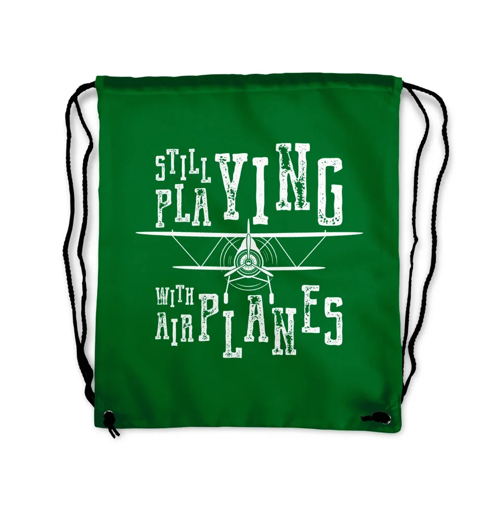 Still Playing With Airplanes Drawstring Bag - view 4