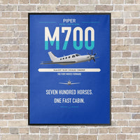 Thumbnail for Piper M700 Fury vertical canvas print - framed - blue background
