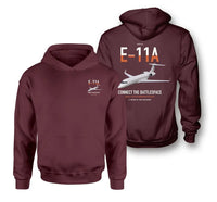 Thumbnail for E-11A BACN design on dark red double-side hoodie, double-side print