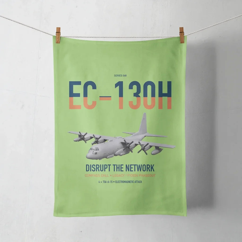 EC-130H Compass Call design on light green towel