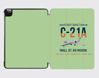 Thumbnail for C-21A Learjet Small Jet Big Mission design on light green ipad tablet case