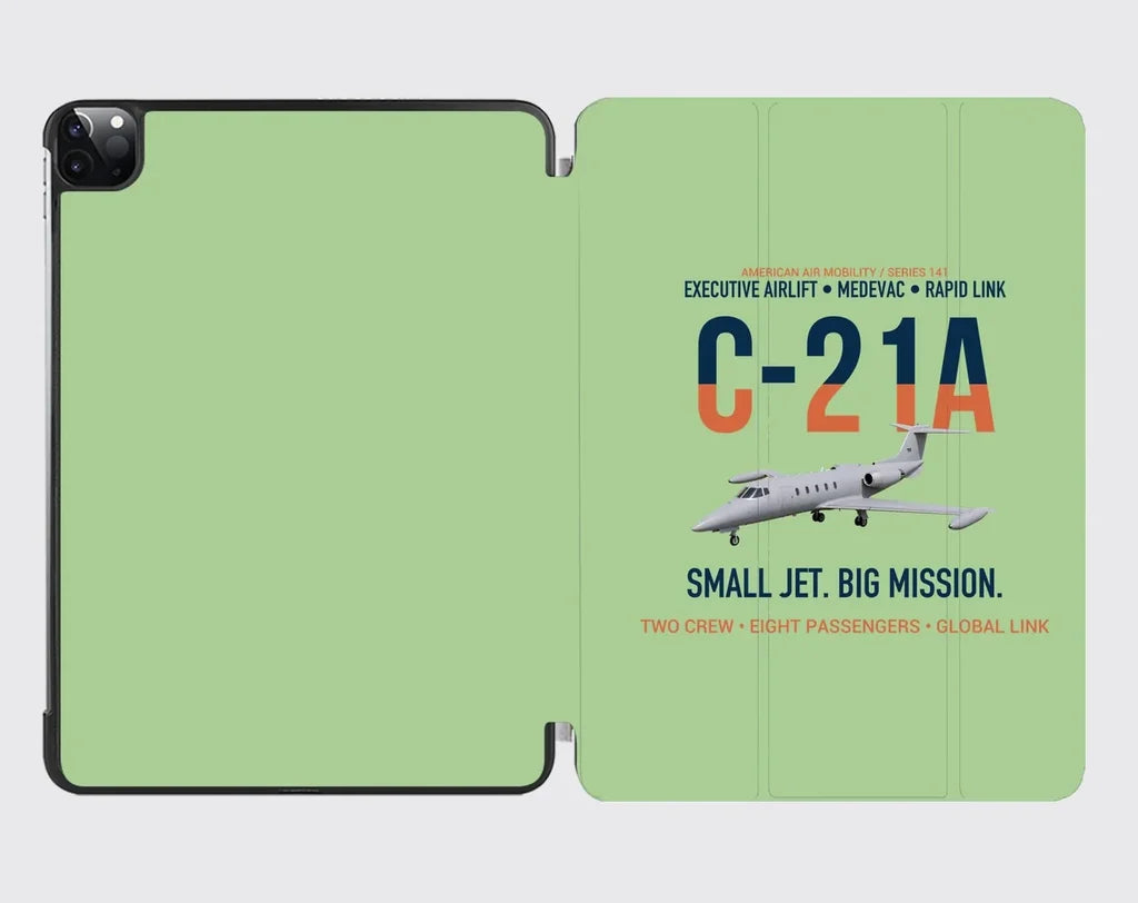 C-21A Learjet Small Jet Big Mission design on light green ipad tablet case