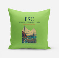 Thumbnail for Tri-Cities Airport (PSC) design on light green pillow
