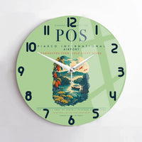 Thumbnail for Piarco International Airport (POS) design on light green no frame wall clock