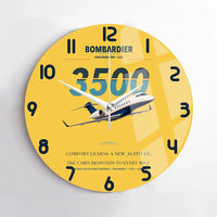 Thumbnail for Bombardier Challenger 3500 design on yellow no frame wall clock