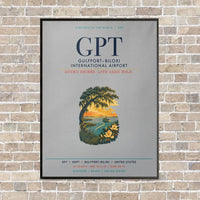 Thumbnail for Gulfport–Biloxi International Airport GPT vertical canvas print - framed - light gray background
