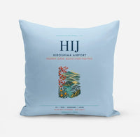 Thumbnail for Hiroshima Airport (HIJ) design on light blue pillow