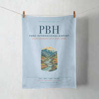 Thumbnail for Paro International Airport (PBH) design on light blue towel