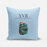 Thumbnail for Vancouver International Airport (YVR) design on light blue pillow
