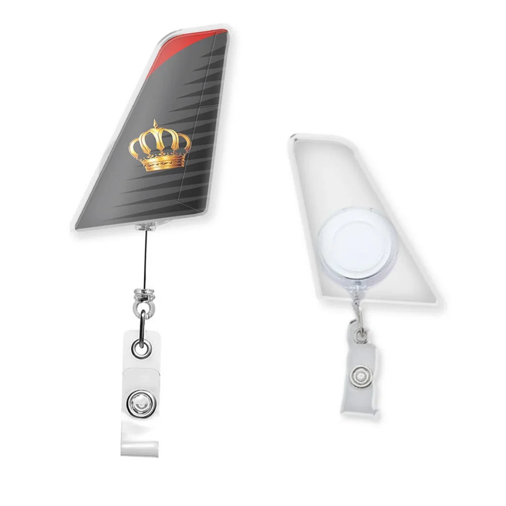 Royal Jordanian Designed Tail Shape Retractable ID Card Badge - view 4