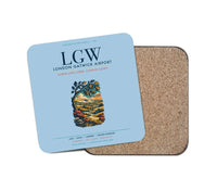 Thumbnail for London Gatwick Airport (LGW) design on light blue 1 piece coaster