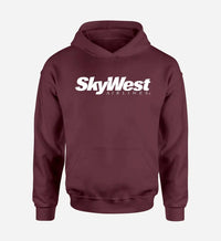 Thumbnail for Skywest Airlines logo printed on dark red hoodie
