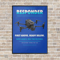 Thumbnail for BRINC Responder vertical canvas print - framed - blue background
