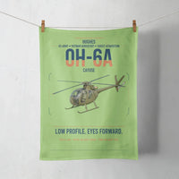 Thumbnail for Hughes OH-6A Cayuse design on light green towel