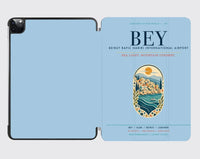 Thumbnail for Beirut Rafic Hariri International Airport (BEY) design on light blue ipad tablet case