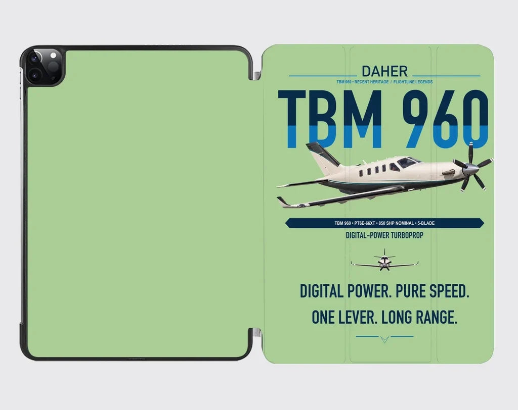 Daher TBM 960 design on light green ipad tablet case
