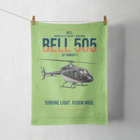 Thumbnail for Bell 505 Jet Ranger X design on light green towel