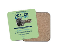 Thumbnail for CF6-50 design on light green 1 piece coaster