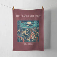 Thumbnail for VINTAGE G4252 - The Flare Path Crew - Designed Towels design on darkred