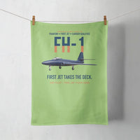 Thumbnail for FH-1 Phantom First Jet Takes the Deck design on light green towel