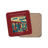 Thumbnail for The Phone Booth Goodbyes - Designed Coasters design on dark red 1-piece