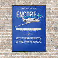 Thumbnail for Cessna Citation Encore+ vertical canvas print - framed - blue background