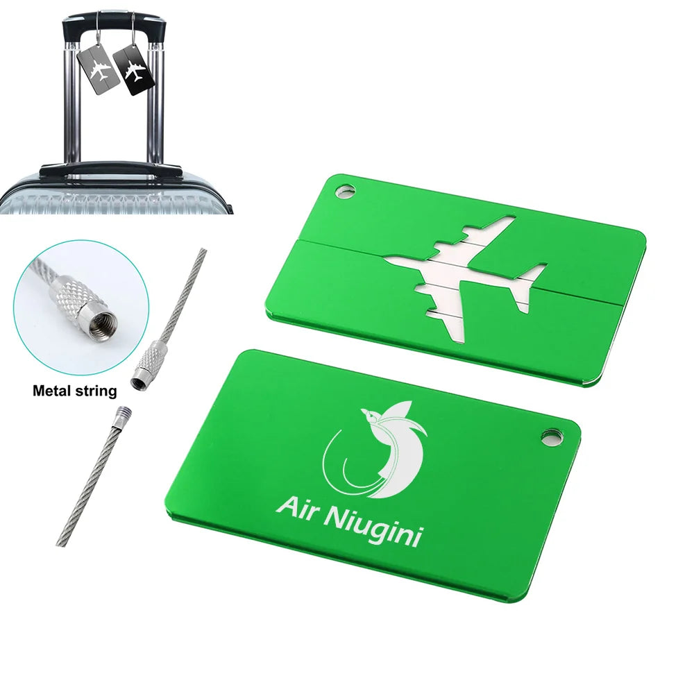 Air Niugini Airlines Aluminum Luggage tag in green