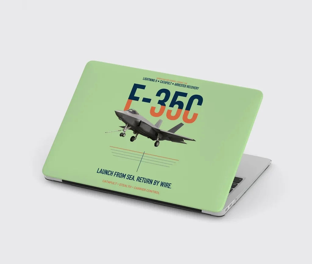F-35C Lightning II Launch From Sea Return By Wire design on light green MacBook case