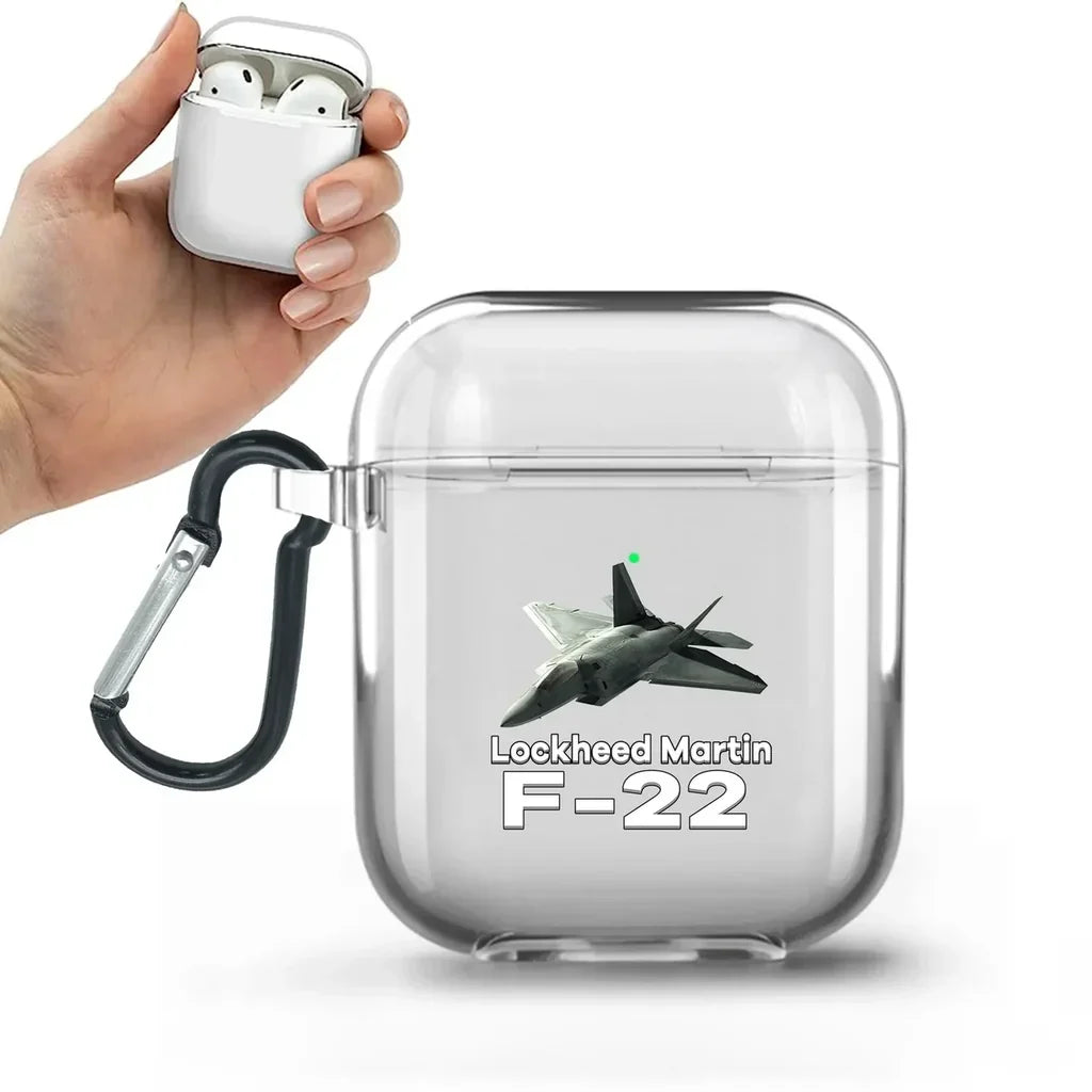The Fighter Jet 22 Silhouette AirPods transparent case - With Buckle