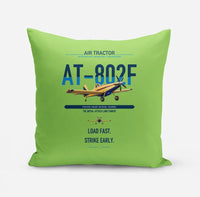 Thumbnail for Air Tractor AT-802F design on light green pillow