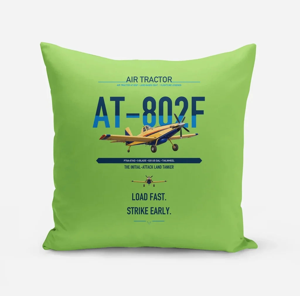 Air Tractor AT-802F design on light green pillow