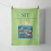Thumbnail for Sitka Rocky Gutierrez Airport (SIT) design on light green towel
