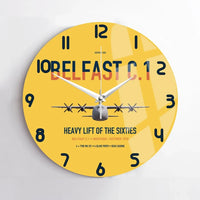 Thumbnail for Short Belfast C.1 design on yellow no frame wall clock