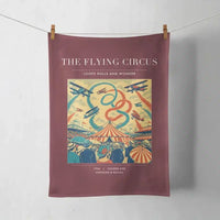 Thumbnail for VINTAGE G4026 - The Flying Circus - Designed Towels design on darkred