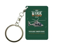 Thumbnail for Airbus H155 EC155 B1 design on dark green designed key chain, double-side print