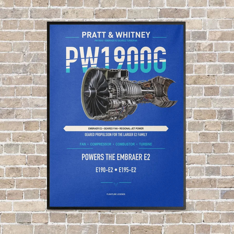 PW1900G vertical canvas print - framed - blue background