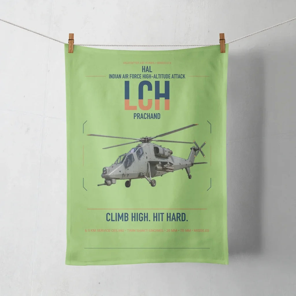HAL LCH Prachand design on light green towel