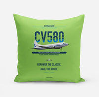 Thumbnail for Convair 580 design on light green pillow