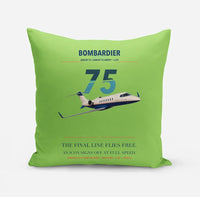 Thumbnail for Bombardier Learjet 75 Liberty design on light green pillow