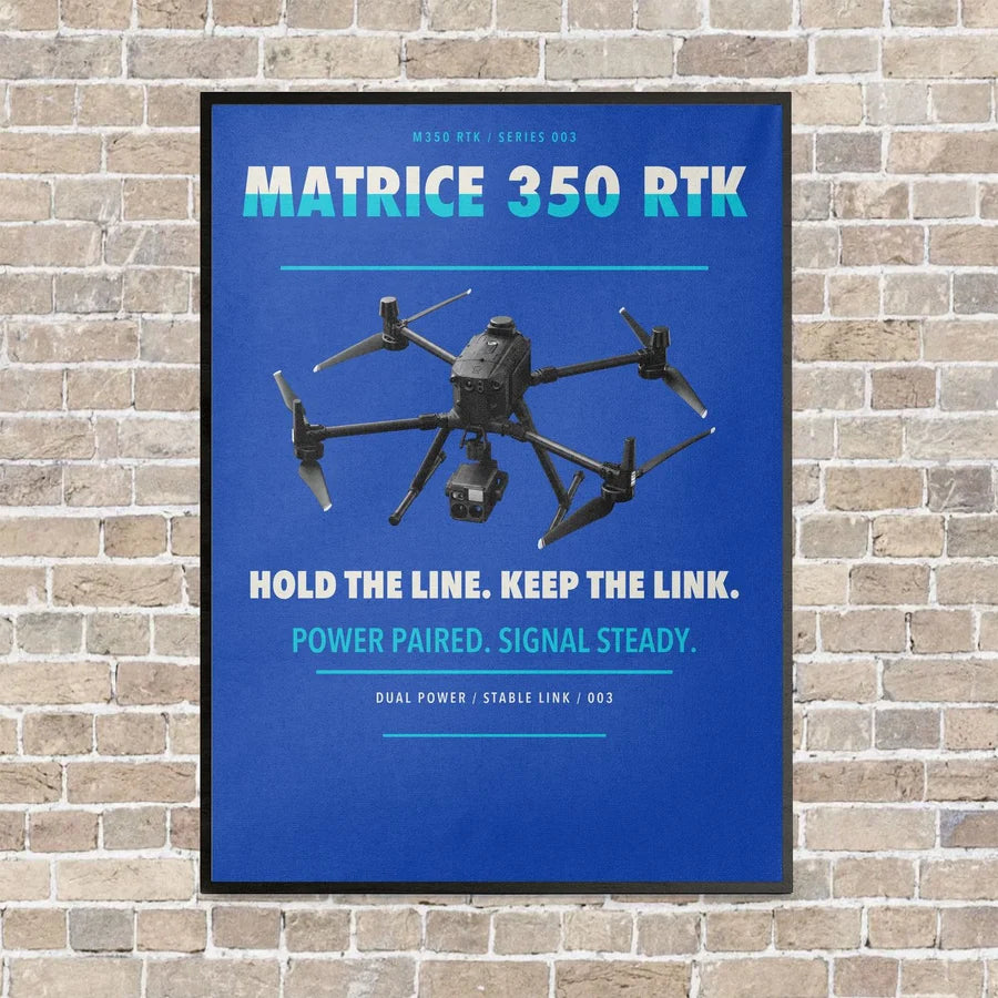 DJI Matrice 350 RTK vertical canvas print - framed - blue background