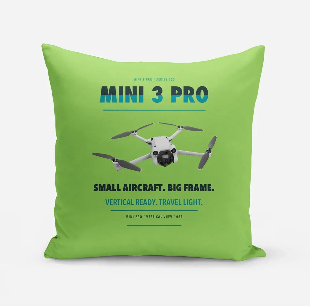 DJI Mini 3 Pro design on light green pillow
