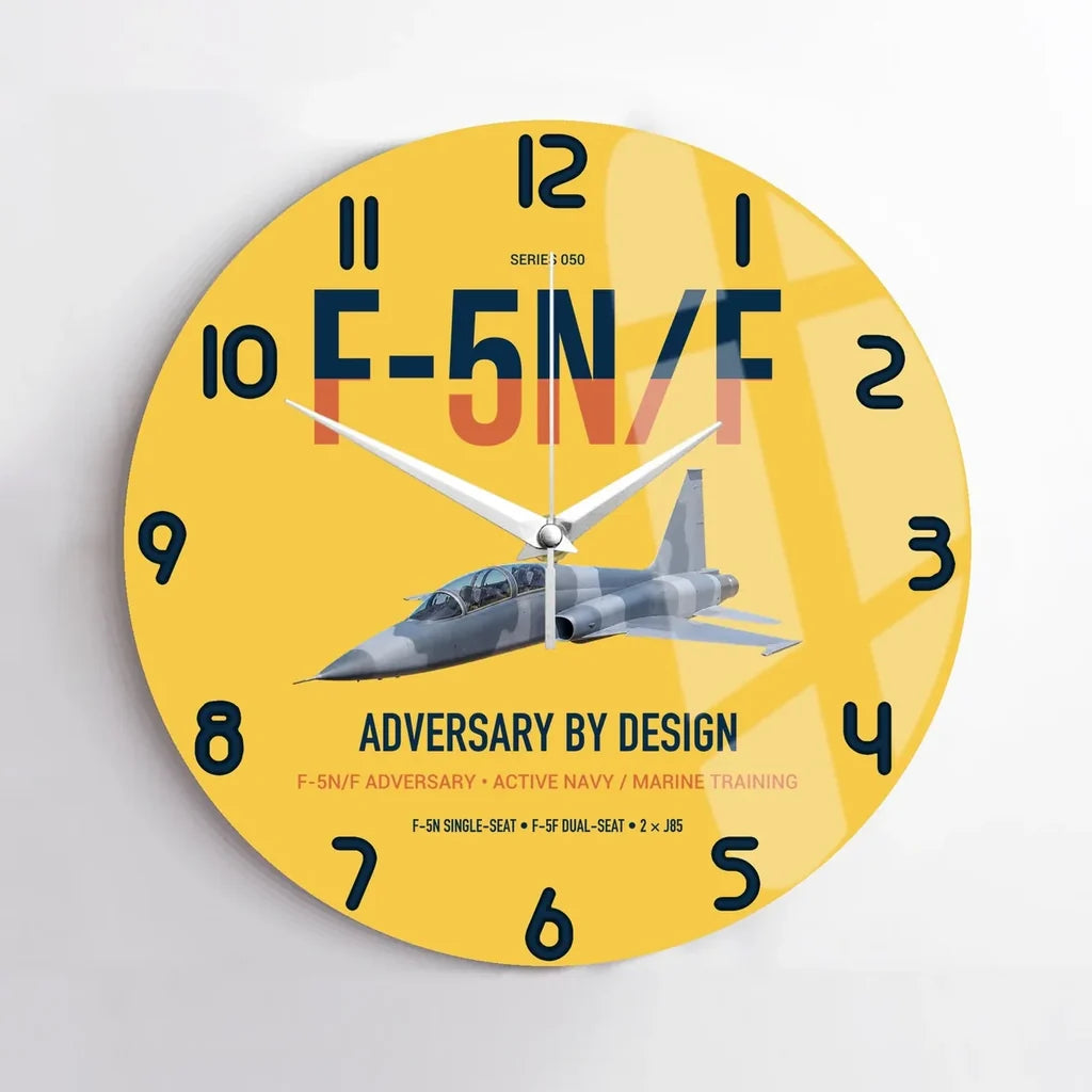 F-5N F Adversary design on yellow no frame wall clock