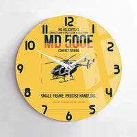 Thumbnail for MD Helicopters MD 500E design on yellow no frame wall clock