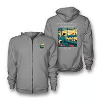 Thumbnail for VINTAGE G4457 - The Test Pilot's Breakfast - Premium Zipped Hoodie design on gray